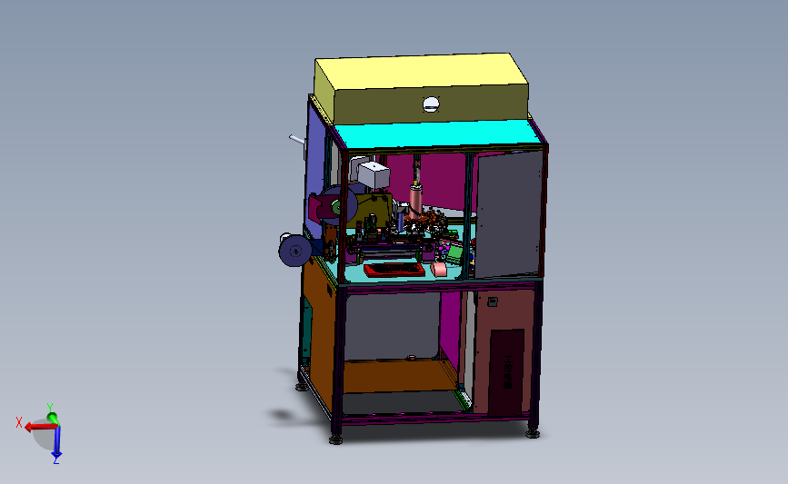 电子行业转盘式全自动包装机 3D模型SolidWorks三维设计图