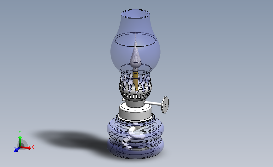 防风灯+小油灯 3D模型SolidWorks三维设计图