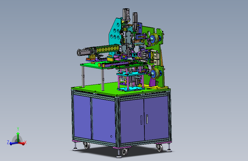 电线贴胶纸机自动贴胶带设备贴标机 3D模型SolidWorks三维设计图