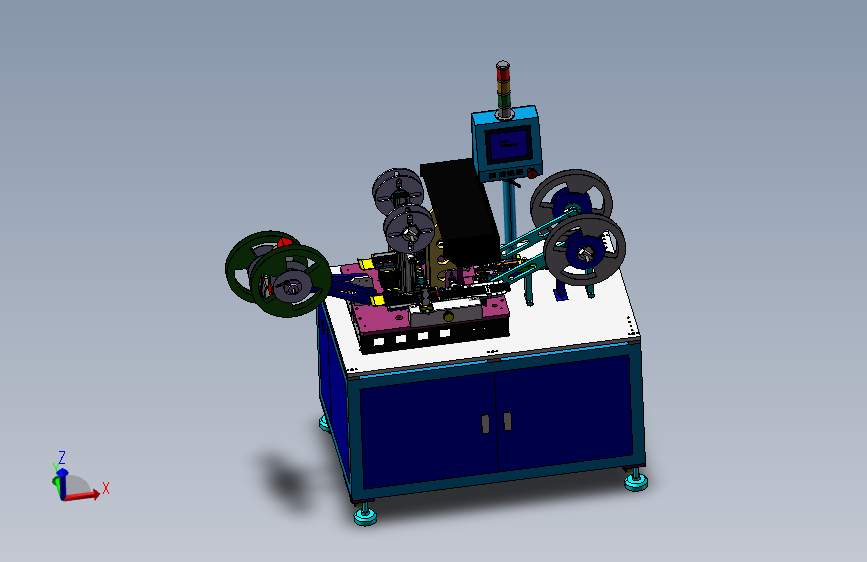 电子产品包装机、小件电子产品自动封装设备3D模型SolidWorks三维设计图