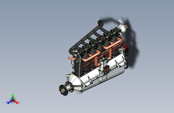 飞机发动机 3D模型SolidWorks三维设计图