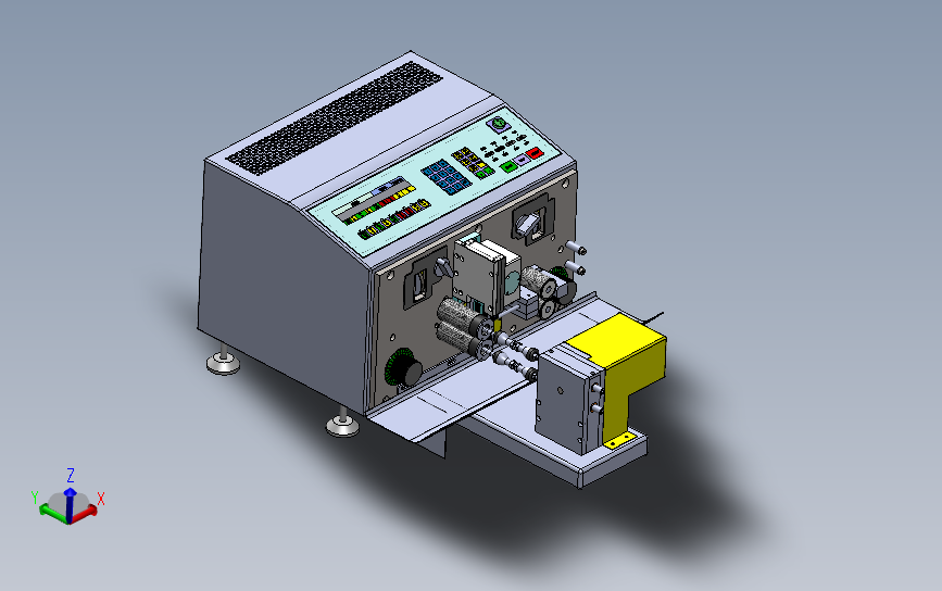 电脑自动剥线机 3D模型SolidWorks三维设计图