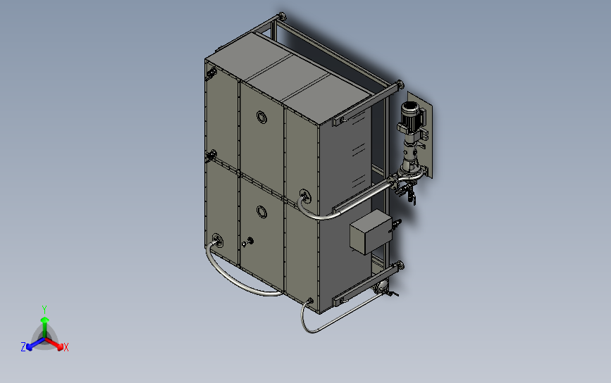 电解液净化站（非标管道设计） 3D模型SolidWorks三维设计图
