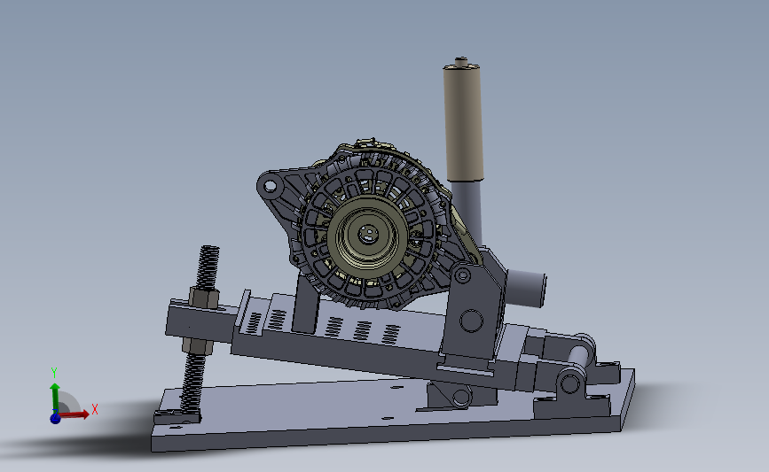 反向横式电机工装 3D模型SolidWorks三维设计图
