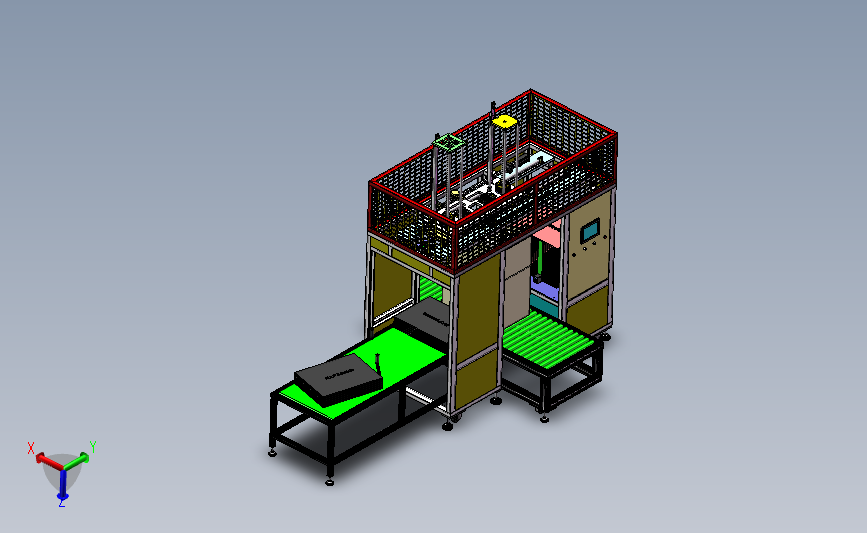 非标装箱上下料机械手设备 3D模型SolidWorks三维设计图