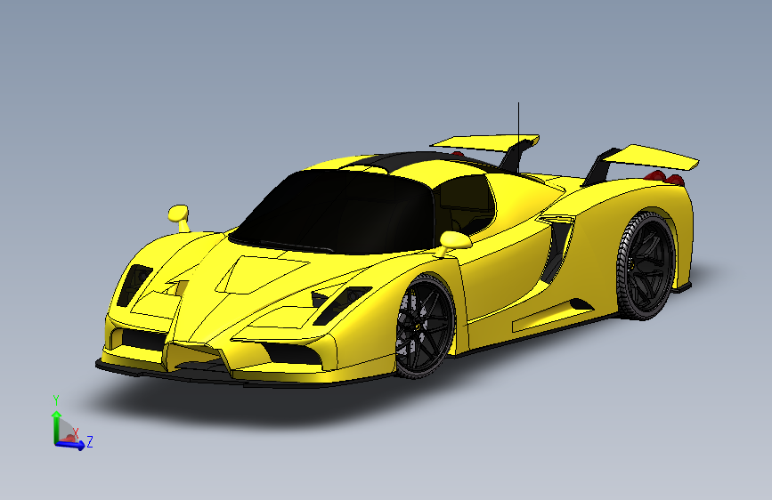 法拉利恩佐跑车 SW模型 3D模型SolidWorks三维设计图