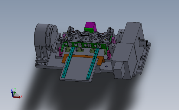 发动机气缸盖精密液压工装夹具（4种加工工序）3D模型SolidWorks三维设计图