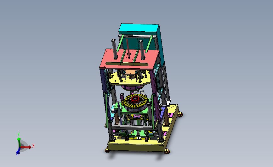 非标电机转子矫正机 3D模型SolidWorks三维设计图
