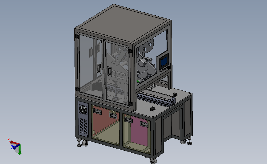 非标贴膜机 3D模型SolidWorks三维设计图