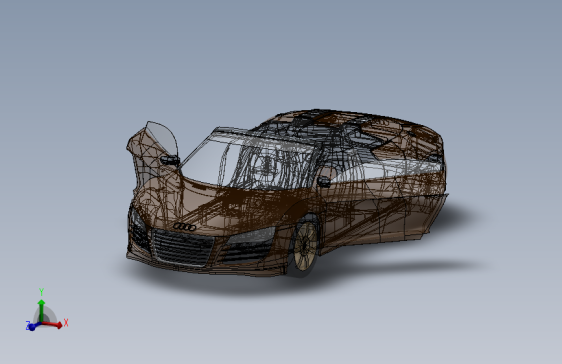 奥迪R8进口跑车模型 SW设计 3D模型SolidWorks三维设计图