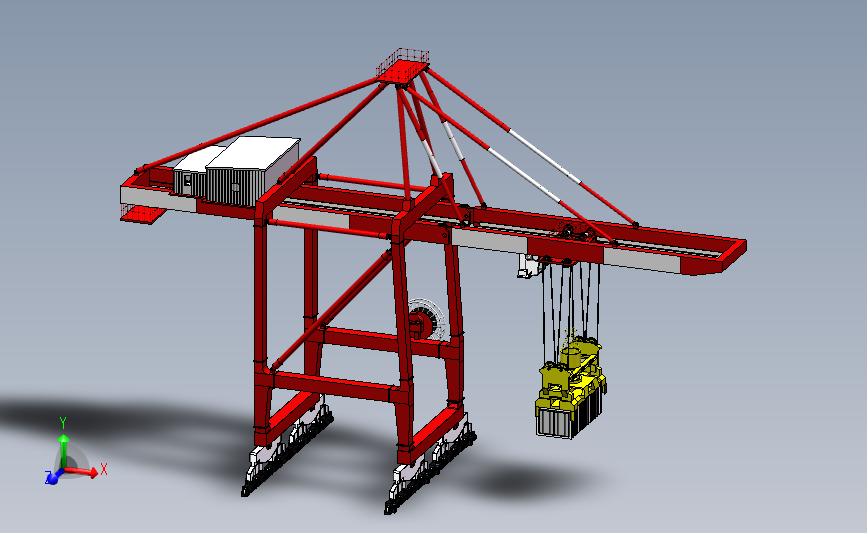 岸桥起重机（岸边集装箱起重机） 3D模型SolidWorks三维设计图