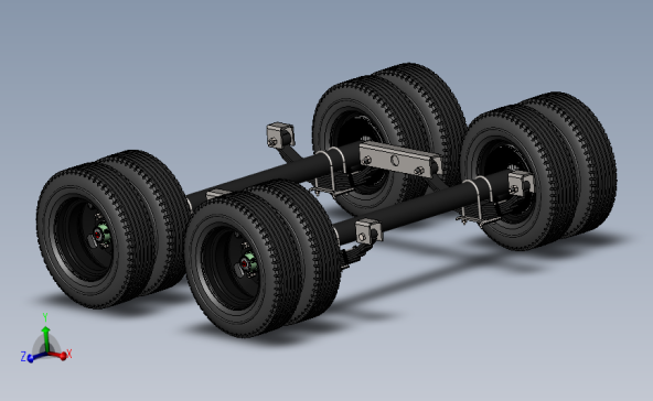 鹅颈式拖车3D图纸 3D模型SolidWorks三维设计图ProE设计