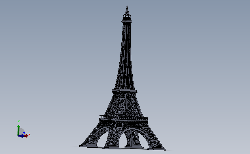 埃菲尔铁塔 3D模型SolidWorks三维设计图