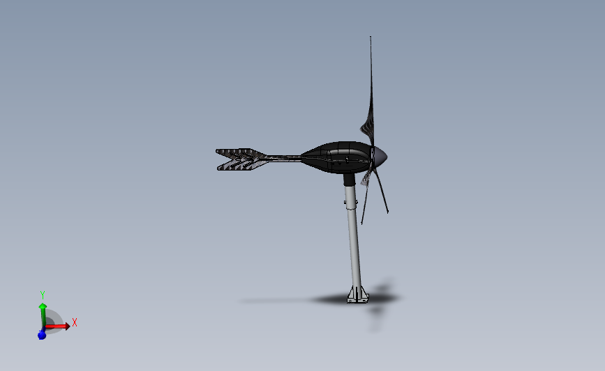 风力发电机三维模型 3D模型SolidWorks三维设计图