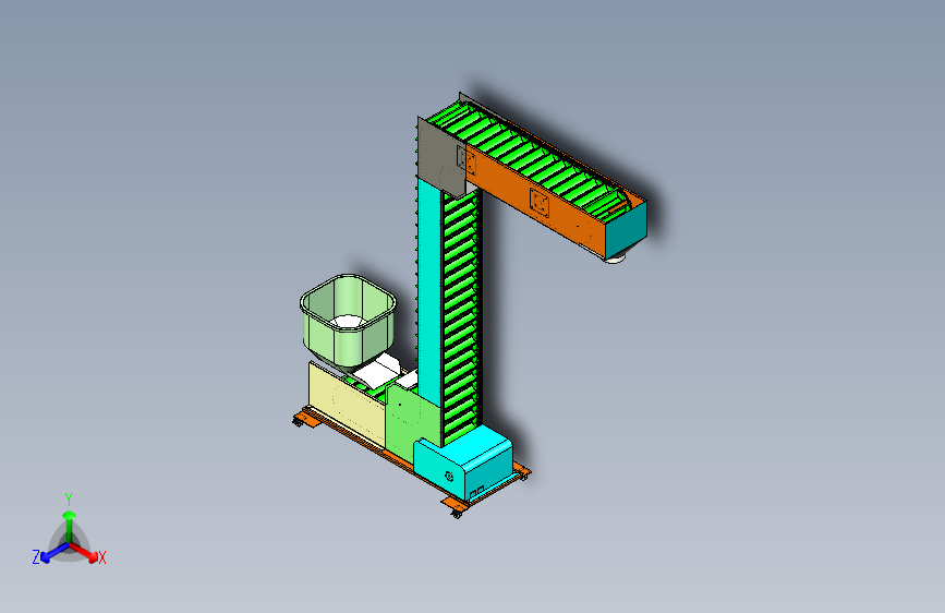Z形提升机、用于颗粒物料输送 3D模型SolidWorks三维设计图