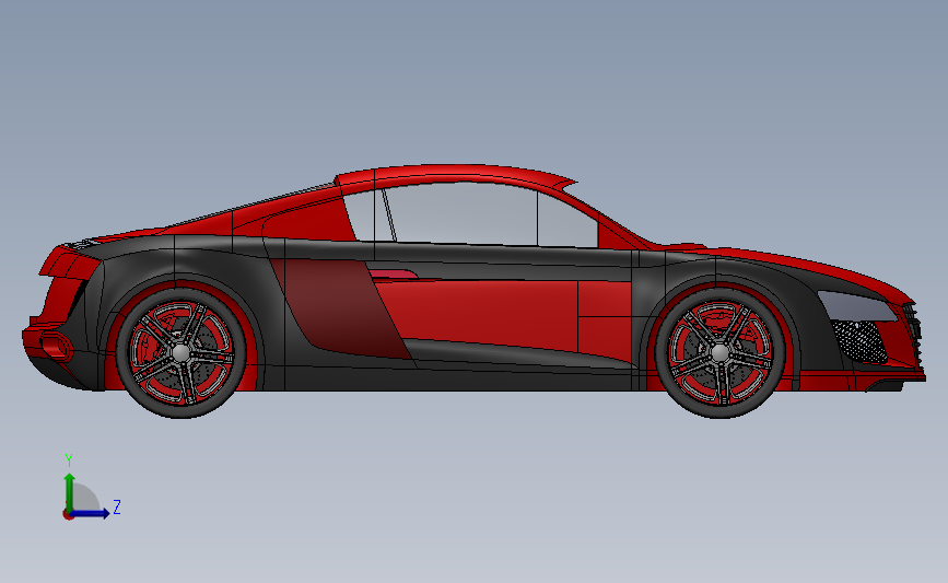 奥迪r8汽车模型 3D模型SolidWorks三维设计图