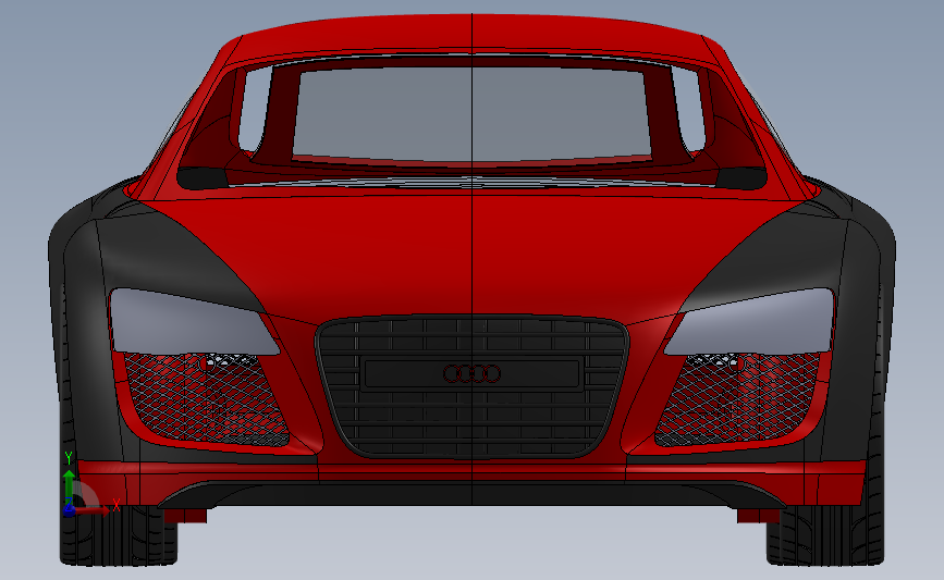 奥迪r8汽车模型 3D模型SolidWorks三维设计图