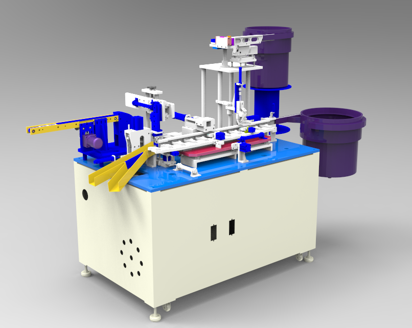 非标自动化铁扣组装机 3D模型SolidWorks三维设计图