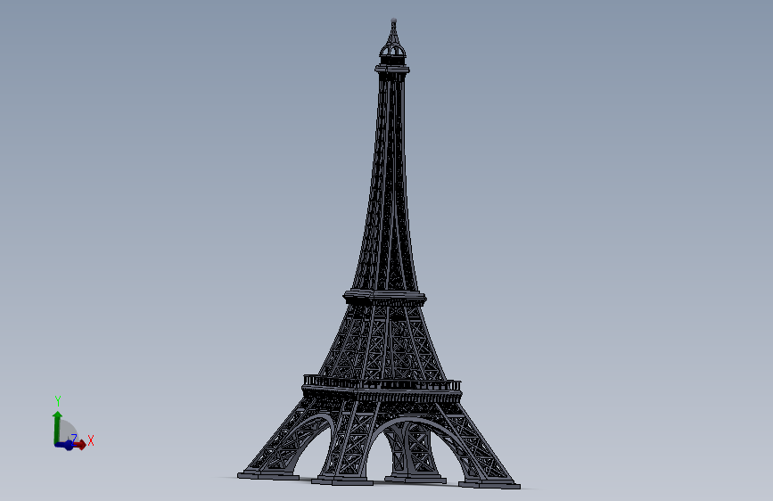埃菲尔铁塔 3D模型SolidWorks三维设计图Inventor AutoCAD-ZWCAD设计