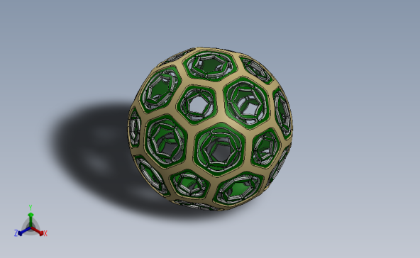 巴基球 3D模型SolidWorks三维设计图