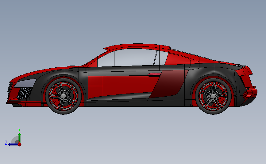 奥迪r8汽车模型 3D模型SolidWorks三维设计图