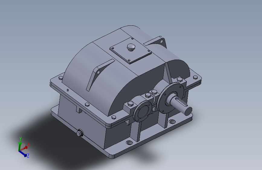二级减速器 3D模型SolidWorks三维设计图