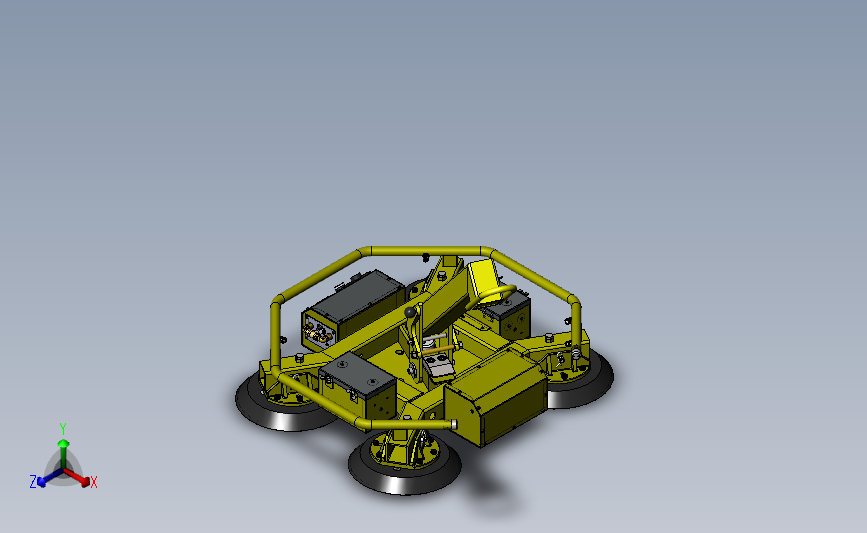 板类产品四吸盘助力装置3D模型SolidWorks三维设计图
