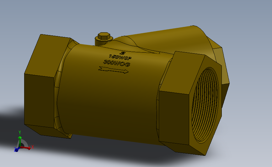Y型过滤器2 3D模型SolidWorks三维设计图