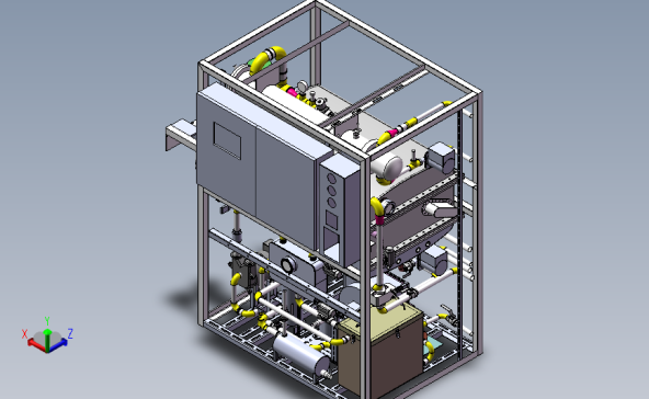 粪便（污水）生化处理装置蒸发器 3D模型SolidWorks三维设计图