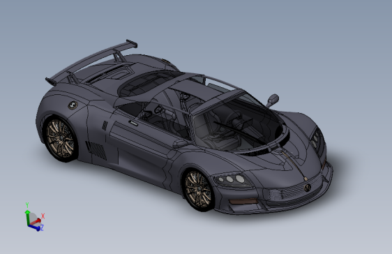 概念型跑车 3D模型SolidWorks三维设计图
