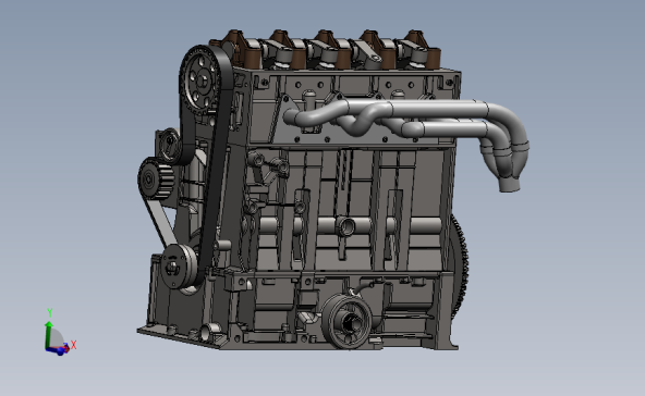标致TU1汽车发动机 3D模型SolidWorks三维设计图 ProE Creo Elements设计