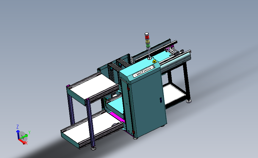 标准LL型下板机、SMT下板机L型从左到右输送PCB板设备 3D模型SolidWorks三维设计图