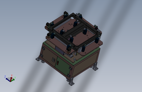 钣金组焊设备 上下框架组焊治具3D模型SolidWorks三维设计图