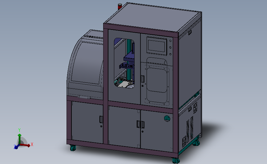 半导体晶圆自动贴标机3D模型SolidWorks三维设计图