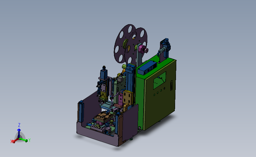 半自动手机贴标机3D模型SolidWorks三维设计图
