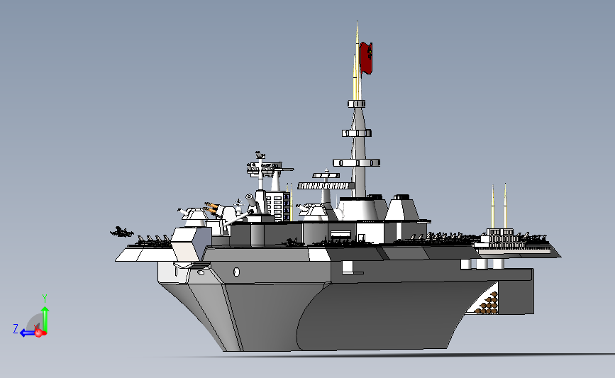 超级航母 3D模型SolidWorks三维设计图