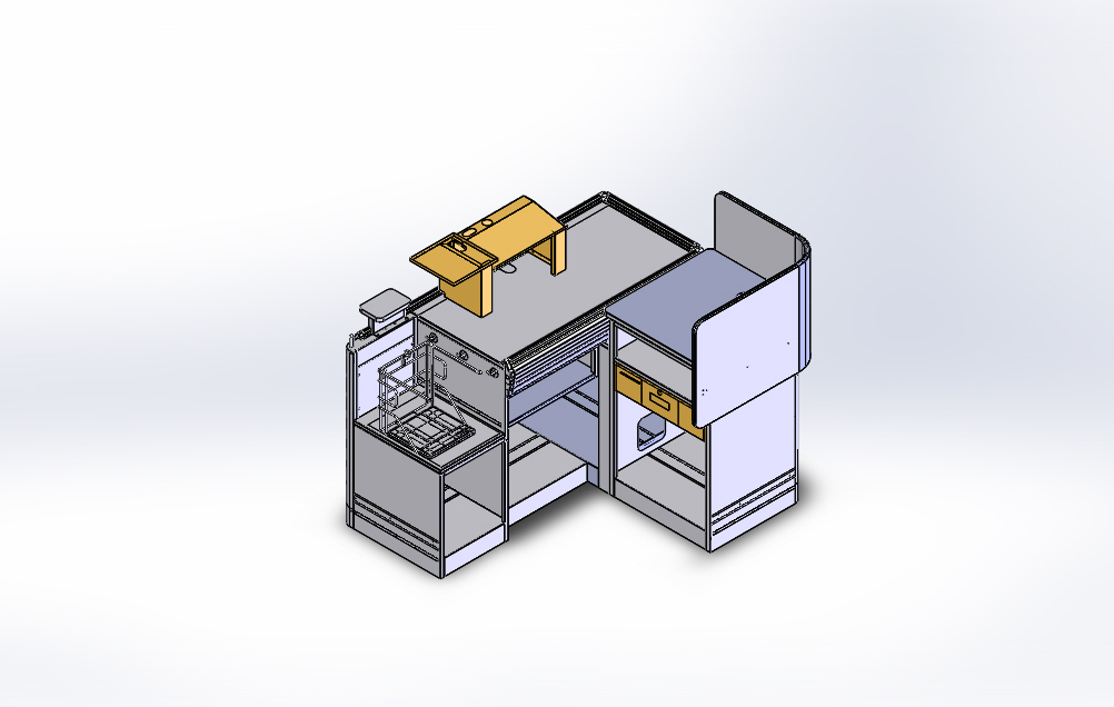 超市系列设备--收银台3 3D模型 3D模型SolidWorks三维设计图