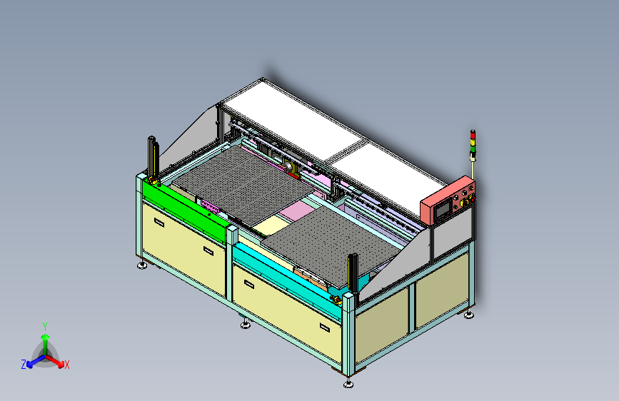 大尺寸玻璃翻转机 3D模型SolidWorks三维设计图ProE设计