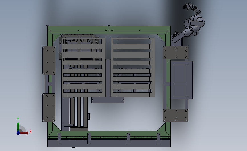 大桁架机械手出料架全套、抓取机械手设备 3D模型SolidWorks三维设计图