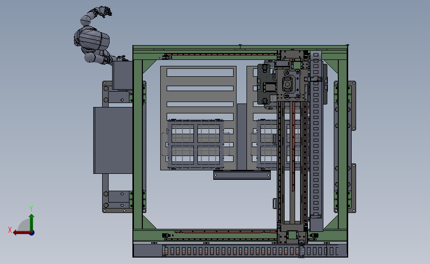 大桁架机械手出料架全套、抓取机械手设备 3D模型SolidWorks三维设计图