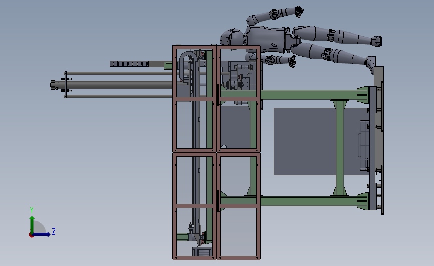 大桁架机械手出料架全套、抓取机械手设备 3D模型SolidWorks三维设计图