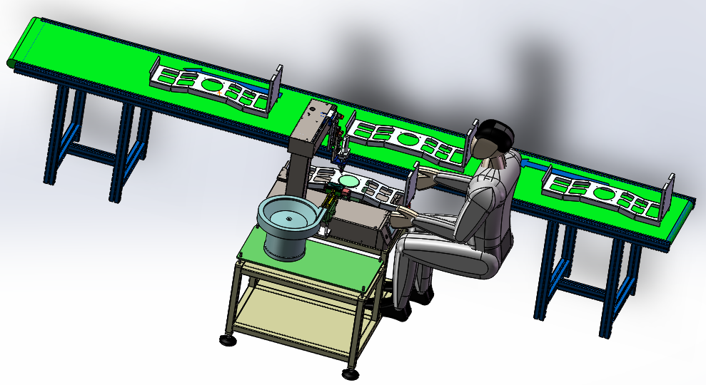创维电视机壳打螺丝机、非标自动化锁螺丝机设备 3D模型SolidWorks三维设计图