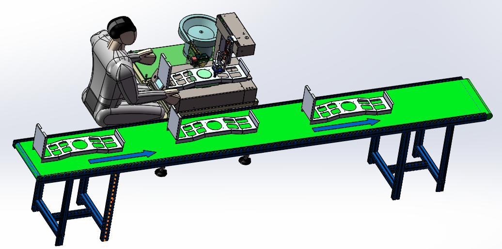 创维电视机壳打螺丝机、非标自动化锁螺丝机设备 3D模型SolidWorks三维设计图