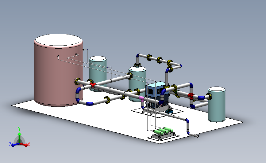 储气站 3D模型SolidWorks三维设计图