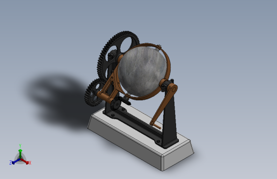 齿轮与旋转球叠加动作旋转机构 3D模型SolidWorks三维设计图