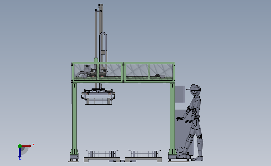 大桁架机械手出料架全套、抓取机械手设备 3D模型SolidWorks三维设计图