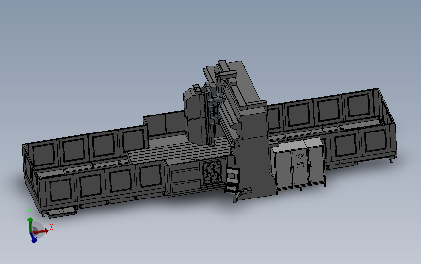 大型龙门铣床外部钣金框架3D模型SolidWorks三维设计图