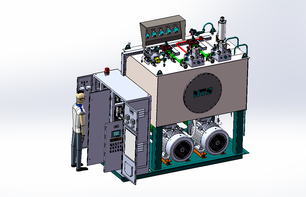 大型液压工作站(完整一套)3D模型SolidWorks三维设计图