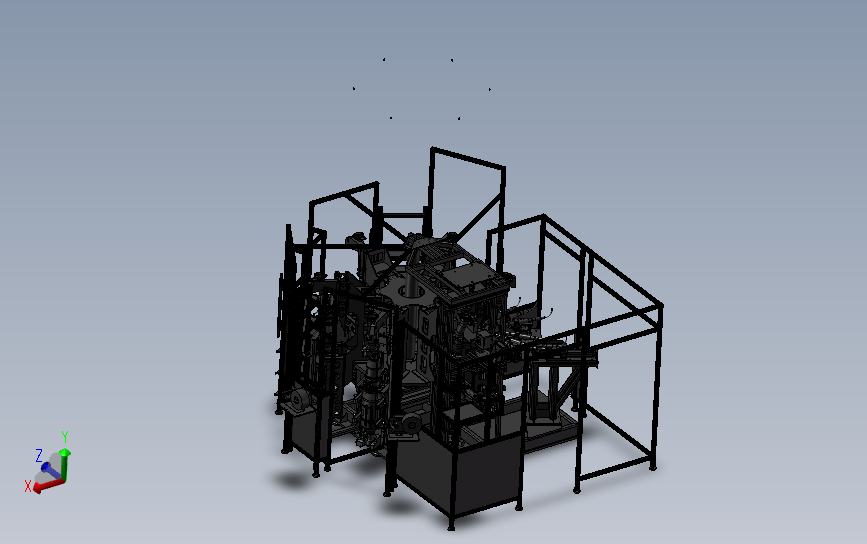 大型复杂六工位测试机 3D模型SolidWorks三维设计图
