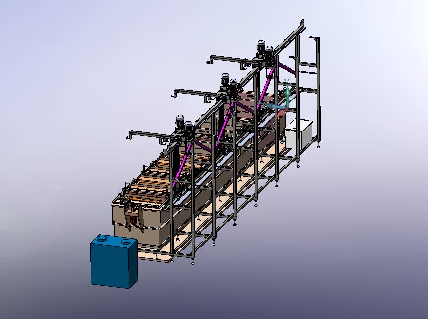 电泳镀锌喷漆表平面处理自动生产线-凸轮振动-自动转移至下工序-平移升降机械手